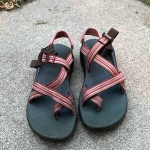Chaco Red and Brown Strappy Sandals